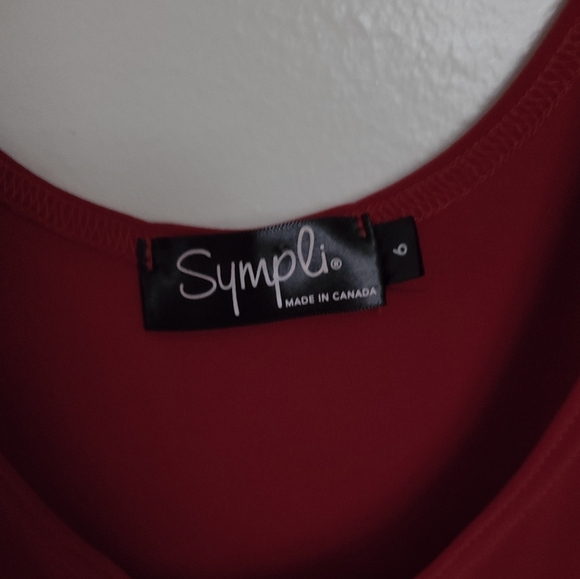 Sympli Made in Canada Solid Red Sleeveless Blouse Size 6 - Picture 3 of 6